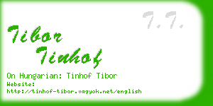 tibor tinhof business card